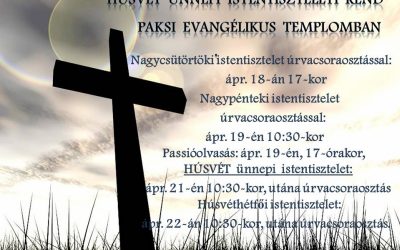 Húsvéti istentiszteleti rend