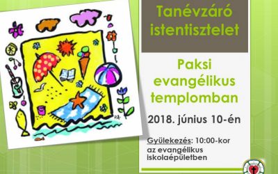 Meghívó tanévzáró istentiszteletre