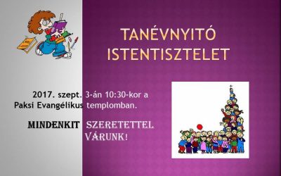Tanévnyitó istentisztelet