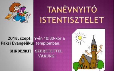 Meghívó tanévnyitó istentiszteletre